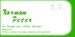 norman peter business card